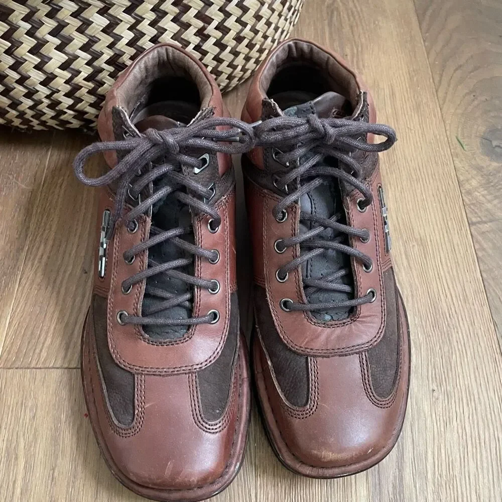 310 Motoring Wraith Chocolate Brown Leather Ankle Boots Lace Up 11